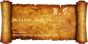 Molitor Iván névjegykártya